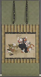 Scena da una Rappresentazione Kabuki, periodo Edo
